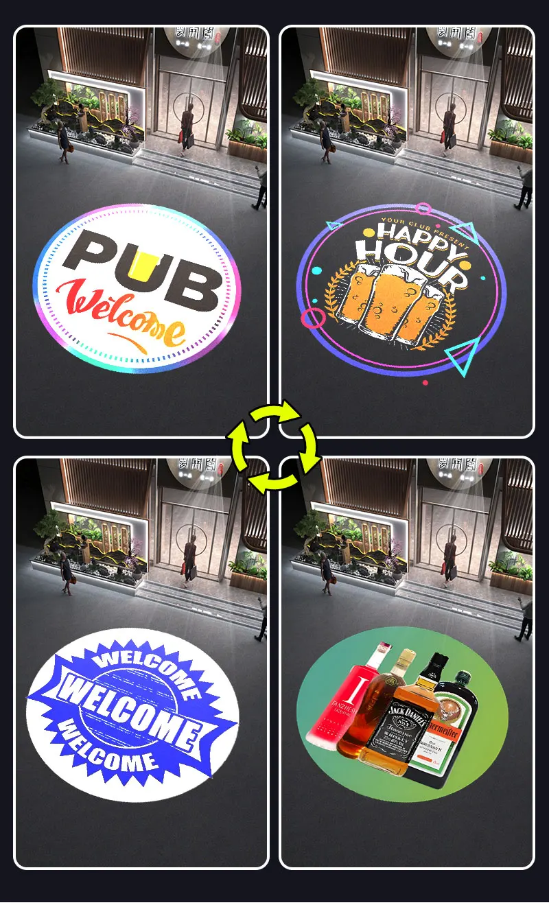 Logo Projector Free Custom Advertising Lights 100W150W Led Gobo Light Business Sign Wall Projection Lamp Outdoor Waterproof IP67