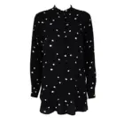 Women Shirt Women Women Basic Casual Dots Printed Shirt Ladies Long Sleeve Blouse Stand Neck Shirt