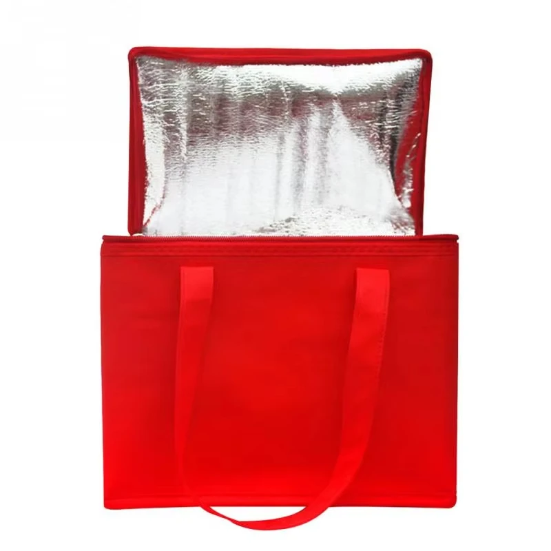Large Capacity Foldable Portable Non Woven Lunch Cooler Bags Eco Friendly Can Insulated Food Delivery Beer Cooler Bag supplier