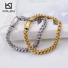 Link Bracelet KALEN 22 Cm Stainless Steel Silver Link Chain Bracelet For Men