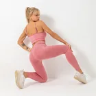 Hot Sell Yoga Suit 2 Piece Sets Large Size Yoga Shorts Suit Seamless