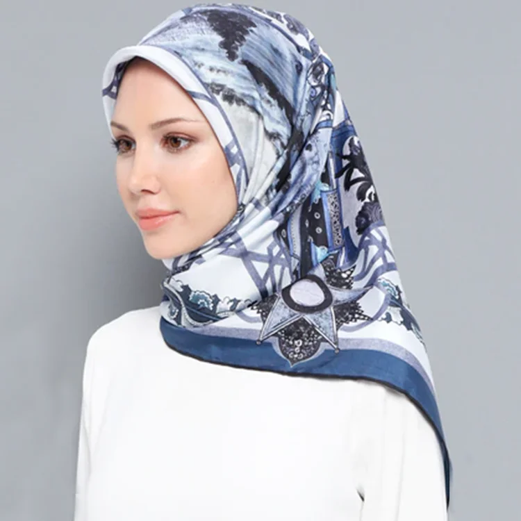 Hijab Multifunción Estampado Grandes Y Cuadrados - Buy Bufanda De Las Mujeres Pañuelo,Musulmán De Turbante Product on Alibaba.com