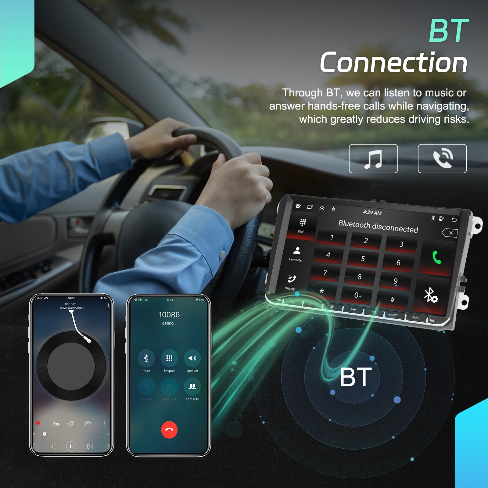 Podofo 6+128G 9" Android Car Audio Carplay Android Auto Radio Para Auto GPS WIFI for Volkswagen/VW/Passat/Golf/MK5/Jetta T5/Polo A4199 supplier