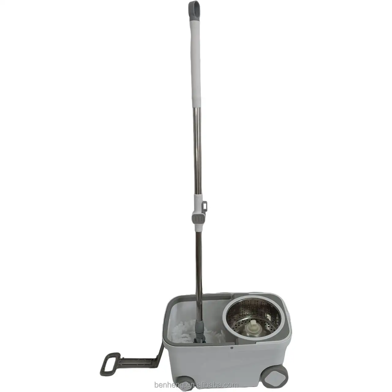 360 Rotary Microfiber Mob Set Steel Pole with Bucket and Wheels, Hands-Free Floor Cleaning Spinning Mop, Hot Sale in Brazil
