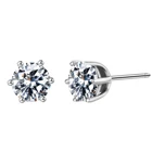 Stud Earrings EManco Stainless Steel Shinny Zircon Simplicity Stud Earrings For Women Men
