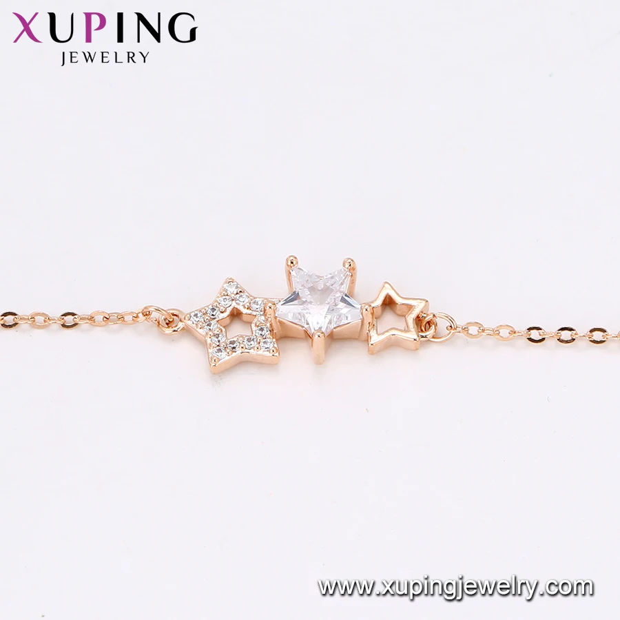 bracelet-153 xuping Elegant simple fashion star temperament zircon rose gold star diamond bracelet