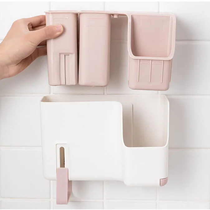 2023 Hot sell Detachable Desktop Drain Storage Box Strawberry shaped Cute Wall-mounted Chopsticks Cage Kitchen accessories
