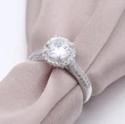 Sterling Silver Hot Sale 2021 Round Bling Zircon Paved Sterling 925 Silver Ring