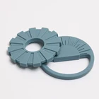 Baby 2021 New Product BPA Free Customizer Logo Rocket Shapes Food Grade Silicone Baby Teether Ring Toy