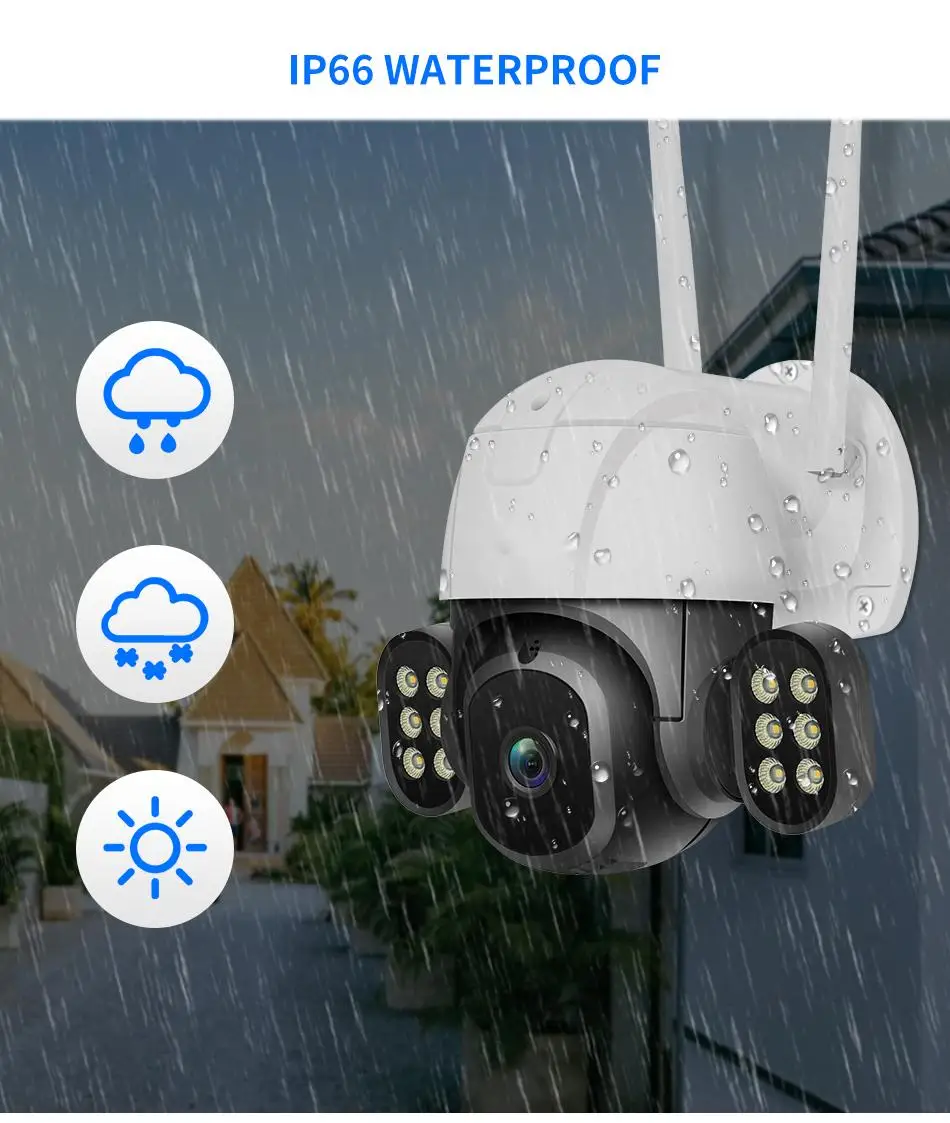 2024 New 8mp Icsee Outdoor Surveillance Wireless IP66 Ptz Ip Wifi network Camera 4K Security System Cctv Floodlight Camera