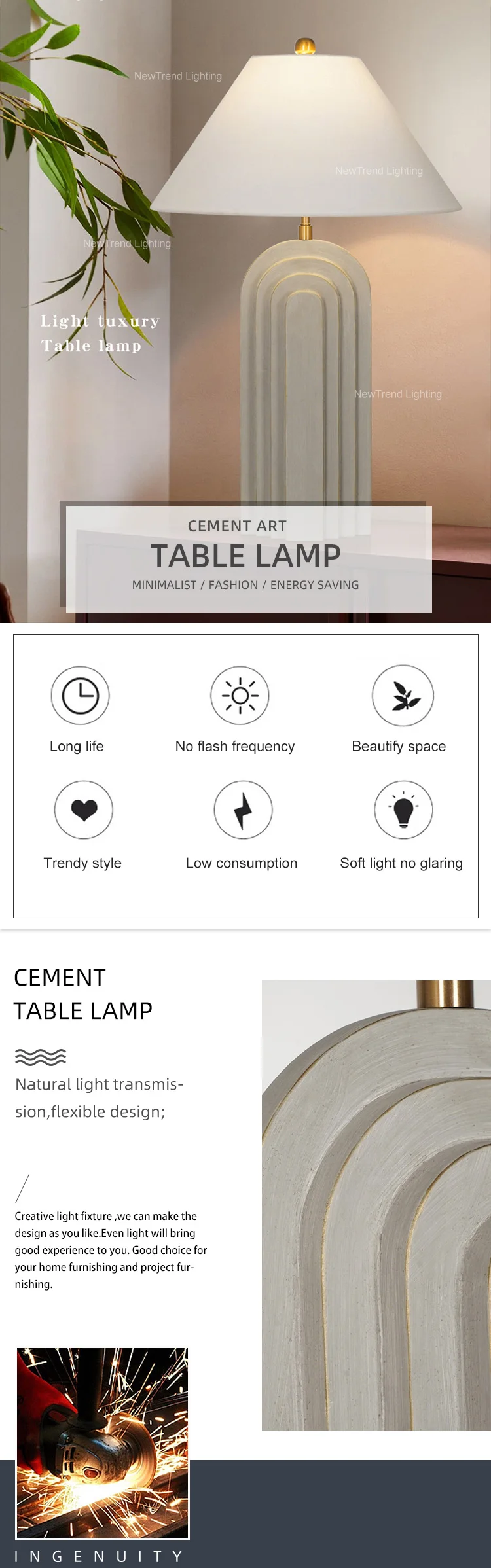 tr0027 nature style indoor decoration indoor decoration restaurant hotel room bedroom led resin table lamp-0