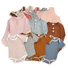 Baby Clothes Baby Clothes Wholesale Custom Solid Color Super Soft 100% Organic Cotton 0-3 Months Baby Clothes