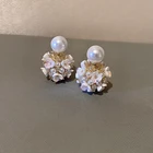 Ball Earring Ball Earrings New Design Double Pearl Stud Flower Ball Earring