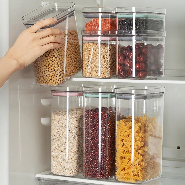 Food  Storage Box kitchen Organizer Tea Cereal Can StorageJars