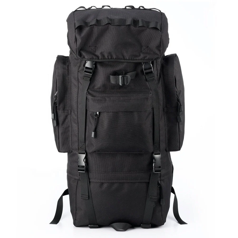Tactical Rucksack Molle Assault Backpack Bag for Hiking 65L Tan