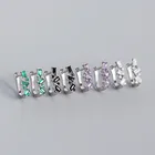 Shape Earrings 925 Sterling Silver Cubic Zirconia Geometric U Shape Retro Hoop Earrings For Women