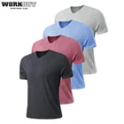 Mens Mens Blank T-shirt Short Sleeve Cotton Blank Summer Mens Quality Fashion Men's Blank Deep V Neck T Shirt