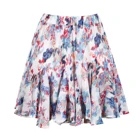 Skirt Fashion Popular Wholesale Elastic Waist Chiffon Floral Red Blue Ruffle Skirt