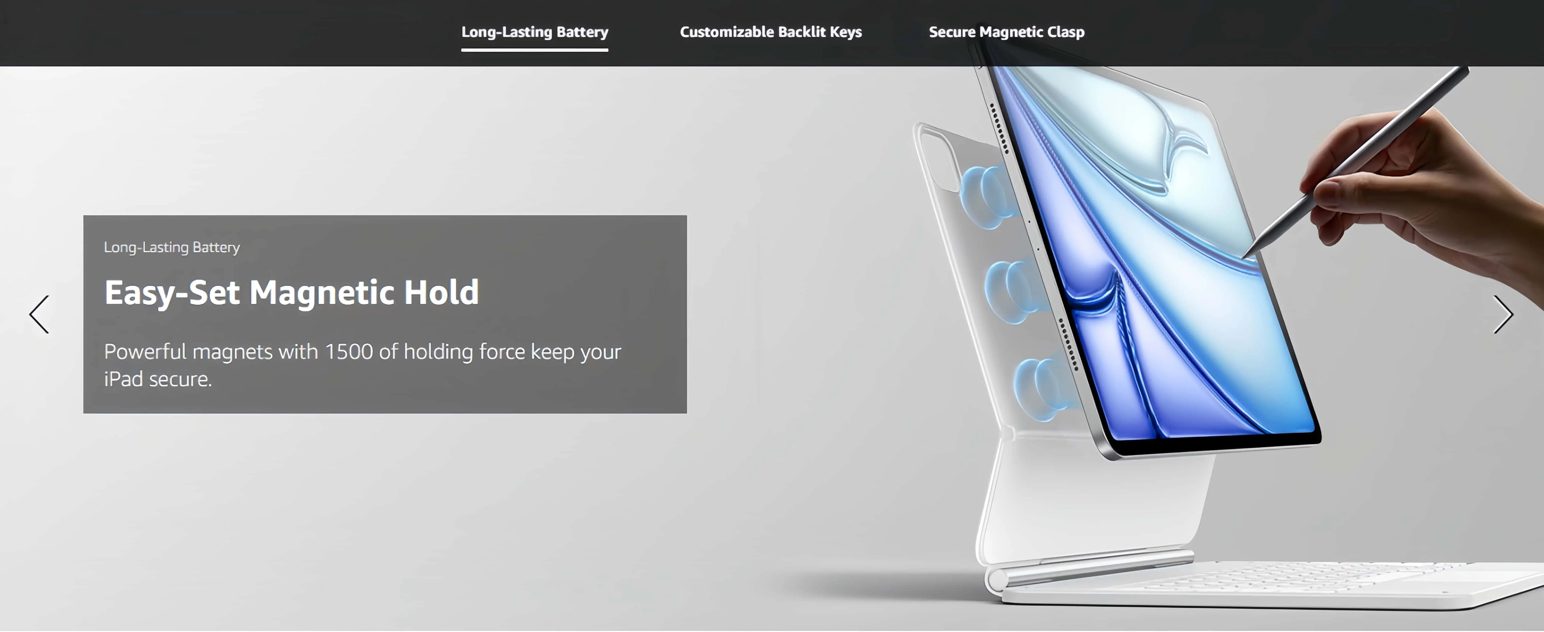 2024 pro 129 6th 3rd magic keyboard cantilever stand precision multi touch trackpad-10