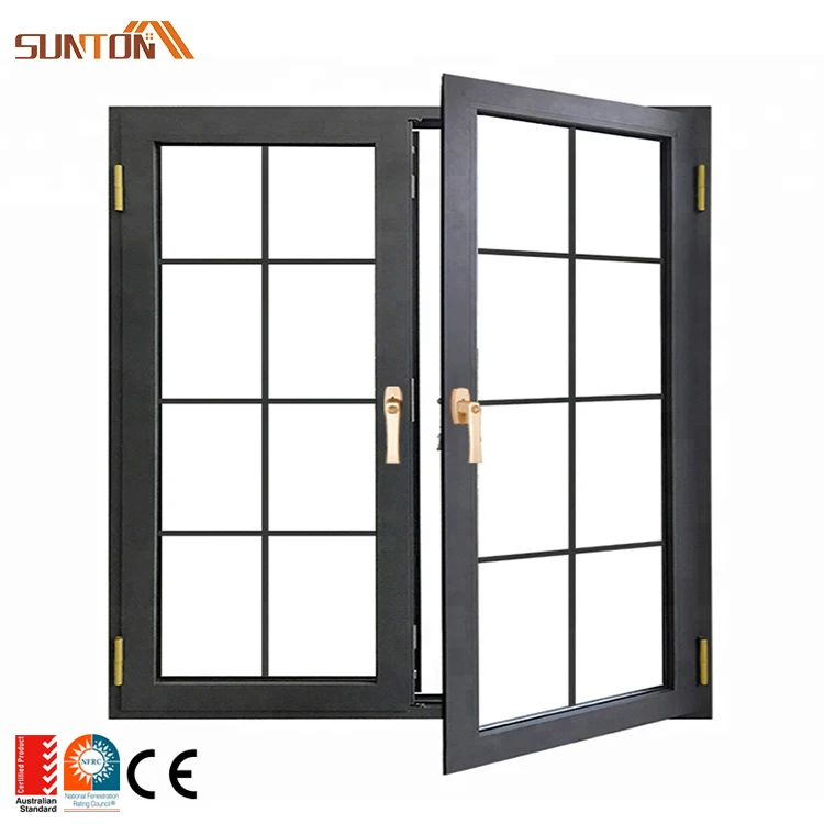 Exterior Sound Proof Aluminium Profiles Window Design French Style