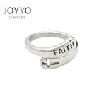 Cross Ring Cross INS Trendy Personalized Customize Stainless Steel Silver Polish Cross FAITH Cross Ring