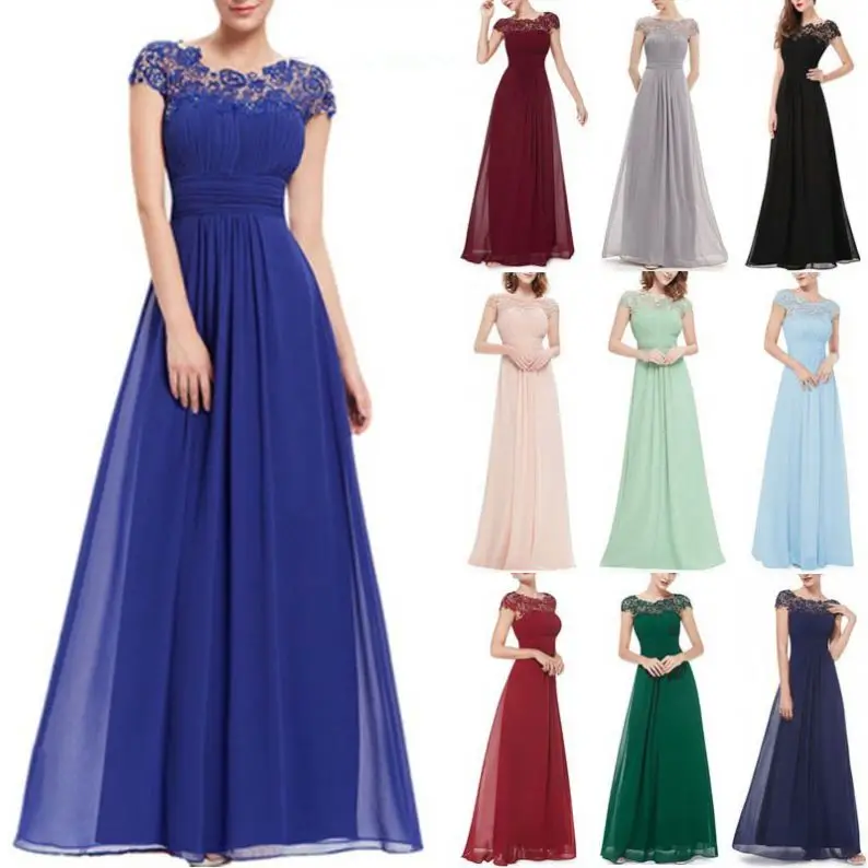 Wholesale Women's clothes Evening Party Elegant Long Lace Dress mother of the bride dresses for wedding