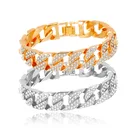Jewelry Hip Hop Jewelry Fashion Miami Cuban Link Chain Bracelet Iced Out Diamond Prong Bracelet For Men