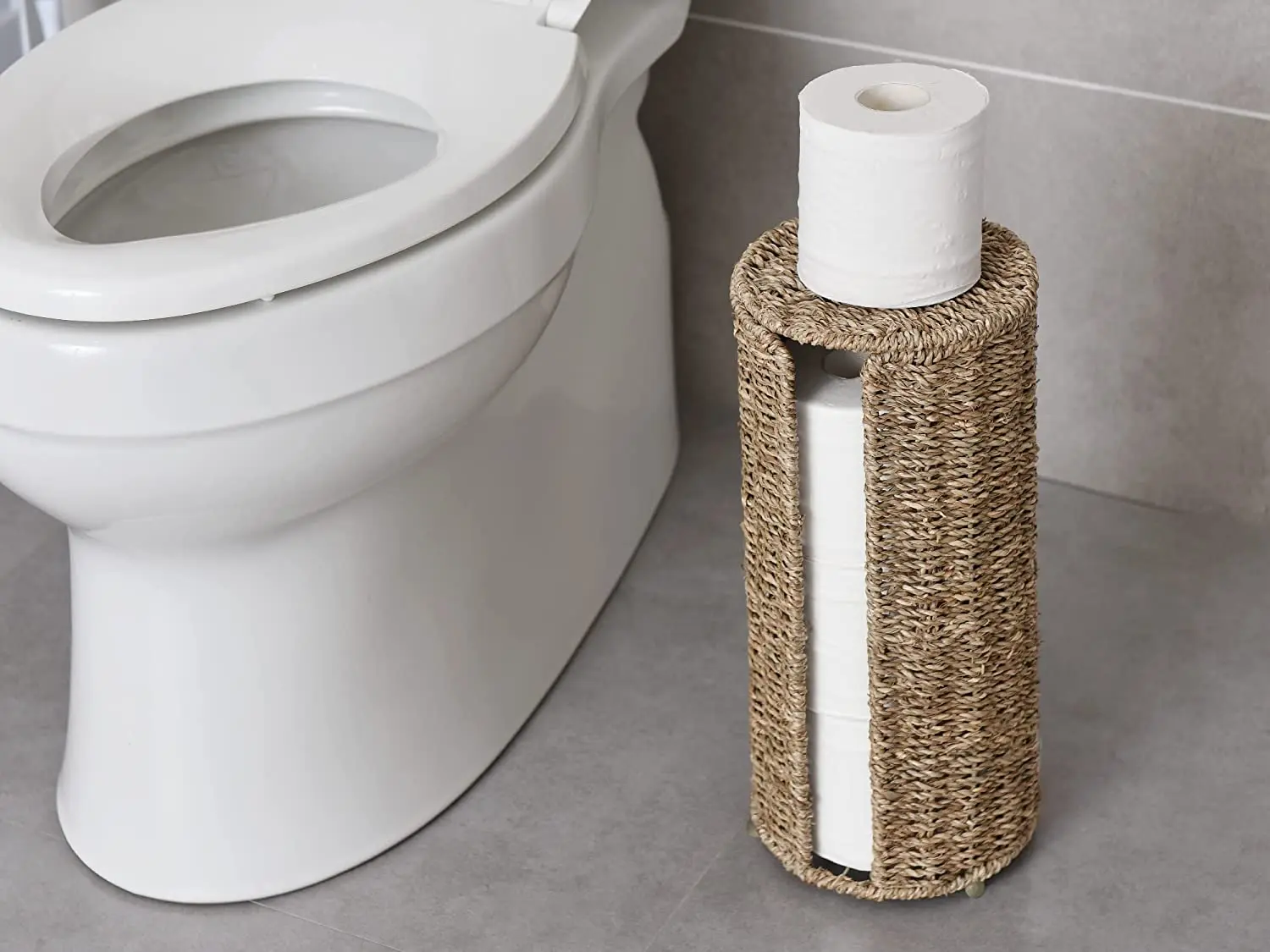 Standing Toilet Paper Holder, Toilet Paper Holder Storage for Bathroom and Under