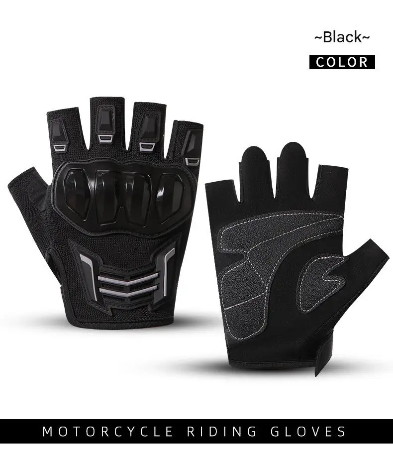 Men's Half-Finger Summer Gloves for Outdoor Racing Anti-Slip Breathable Riding Gear High Wear-Resistance for Motorcycle Racing
