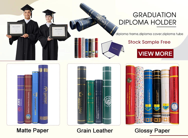 High Quality Matte Paper Graduation Certificate Tube Diploma Scroll Holder factory