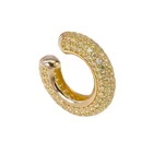Pave Cz Earring Bohemia Jewelry 925 Sterling Silver Full Pave Micro CZ Gold Plated Dome Cuff Earring