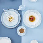 White Ceramic Wholesale Manufacturer Top Grade Restaurant Porcelain Dinner Plate Sets Blue And White Ceramic Plate