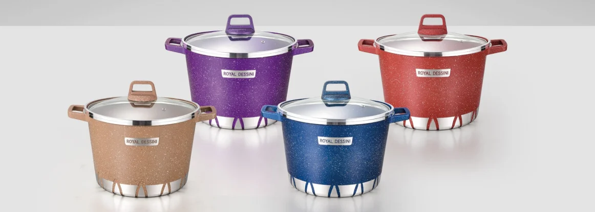 Non-stick Inner Coating 24cm Red Blue Purple Brown non-stick pot pink cookware set Novelty non-stick pots