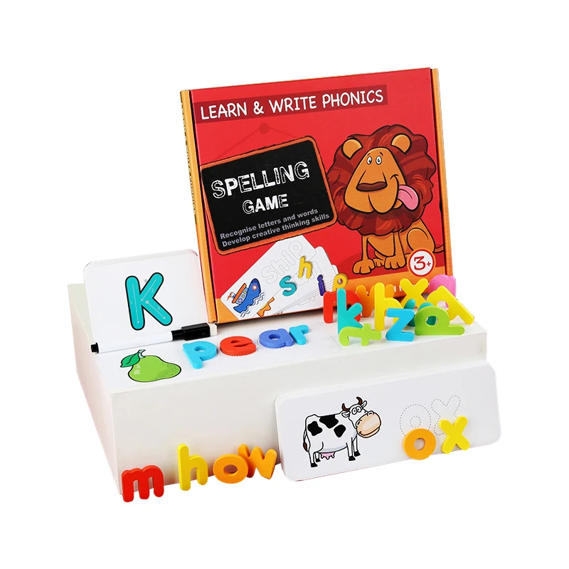 Kindergarten Teaching Toys Wooden Puzzle Jigsaw 26 Letter Puzzle Blocks Words Spelling Game Montessori Wooden Toys