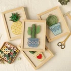 String Wood Wallwa 3D Cactus Diy String Art Kit Diy Wood Craft Wood Art Prints
