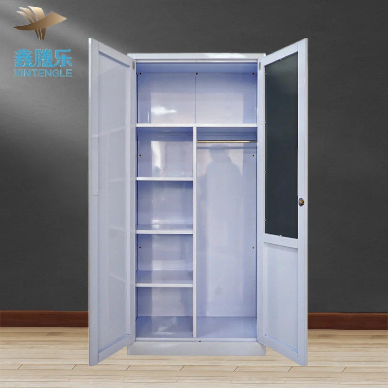 2 door clothing steel armable hanger cupboards almari cabinet locker mueble de ropa bedroom wardrobe for clothes