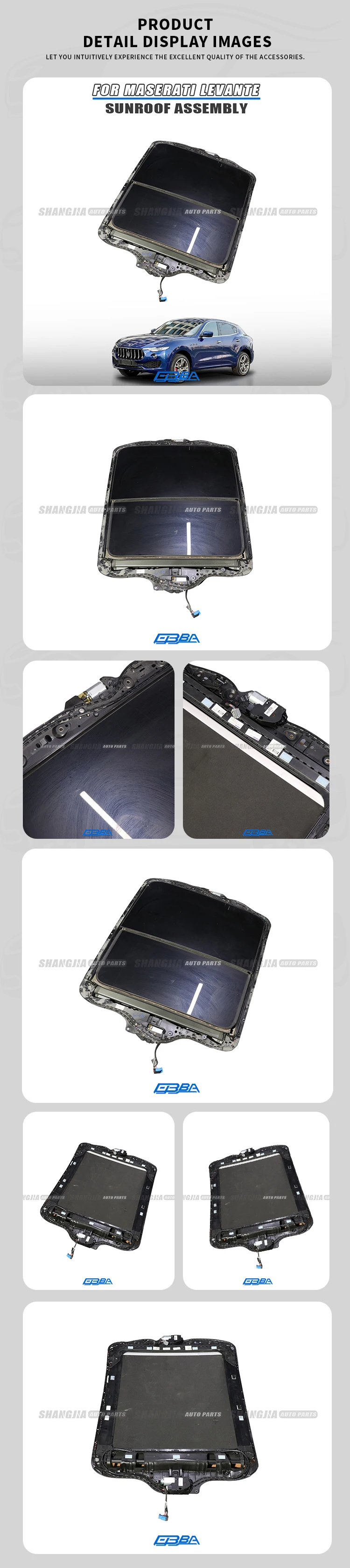 Best Price Glass Used Original Complete Car Sunroof Glass For Maserati Levante 2017 OE 670075388 factory