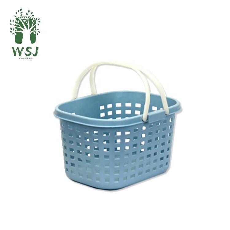 Shopping Basket Durable Black Plastic with Metal Handles Set of 20 
