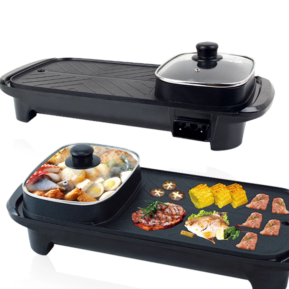 Hot Sale Hot Pot And Bbq Grill Pan Korea Smokeless Electric Griddle With Hotpot High Barbecue Grill - Buy Korean Bbq Electric Grill,Hot Pot Bbq Grill Electric,Electric Bbq Grill With