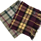 Scarf High End Quality Unique Custom Woven Scarf Check Grid Wool Woven Scarf