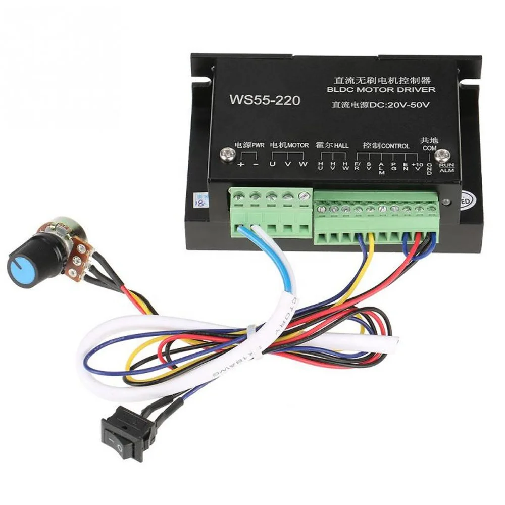 Ws55 220 Dc Motor Driver Controller 48v 500w Cnc Brushless Spindle Bldc