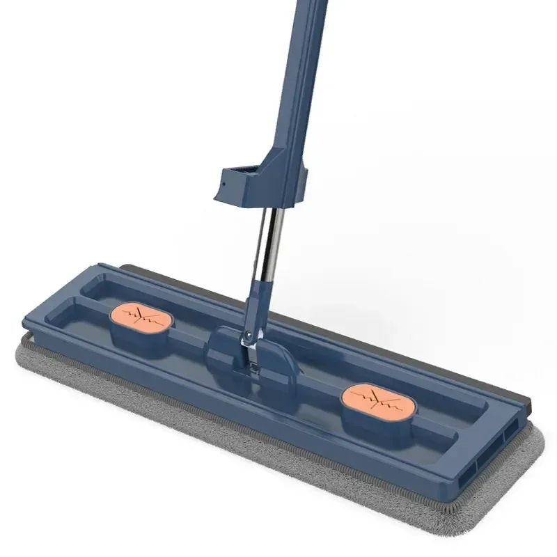 Self twisting ultra-fine fiber mop for wet/dry dust with 2 pads of hardwood tiles and an effective floor cleaning press