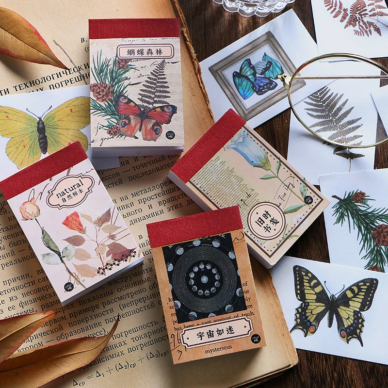 50 Piece Plant Sticker Book Creative Butterfly Stickers DIY Decoration Sticker