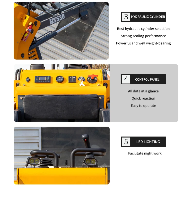 product small skid steer ht530 compact skid steer loader mini skid steer with attachment-6