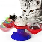 Cat Interactive Toy Rotating Light Turntable Windmill Toy With Hair Brush