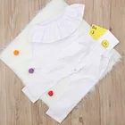 Girls Clothing European And American Summer Girls White Off-the-shoulder Ruffled Top Trousers Two-piece Children's Clothing
