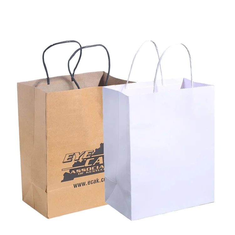oem custom luxury gift craft shopping white brown kraft paper