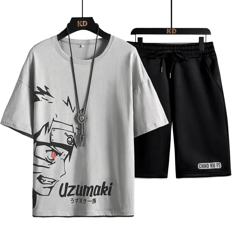 Summer Clothes Mens Short Sets Shorts Tracksuit T-shirt Men's Sports Casual Shirts 2 Pc Set Summer Short Sleeve Men's Shorts Set