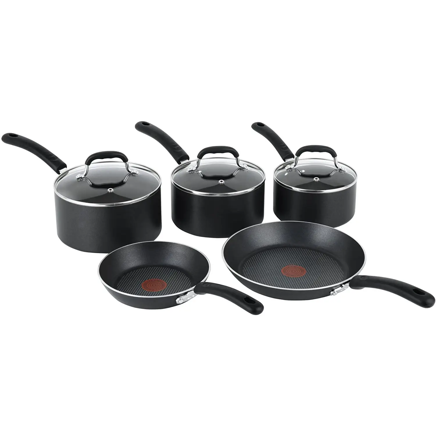 Home Kitchen 5 Pieces Black Metal Cast Iron Non Stick Chinese Cookware Set