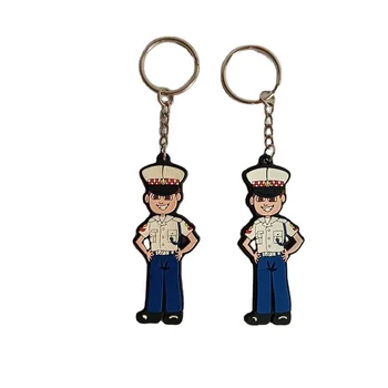 low moq newest 3D policemen factory  cheap price car logo 2D  pvc keychain  with custom design for  event
